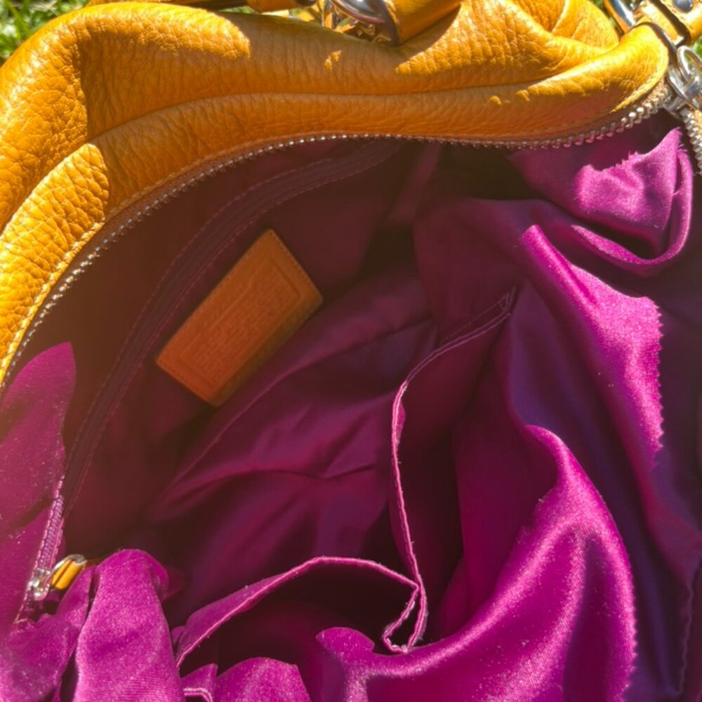 Coach Legacy Leather Shoulder Bag – Amber/Honey, Magenta Lining - Picture 6 of 6